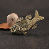 Maxbell Brass Fish Figurine Tea Pet Antique Fish Decor for Desktop Living Room Table
