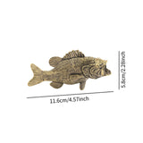 Maxbell Brass Fish Figurine Tea Pet Antique Fish Decor for Desktop Living Room Table