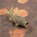 Maxbell Brass Fish Figurine Tea Pet Antique Fish Decor for Desktop Living Room Table