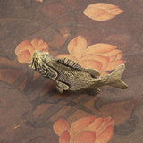 Maxbell Brass Fish Figurine Tea Pet Antique Fish Decor for Desktop Living Room Table