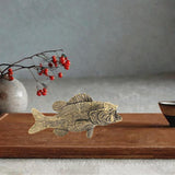 Maxbell Brass Fish Figurine Tea Pet Antique Fish Decor for Desktop Living Room Table