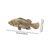Maxbell Brass Grouper Fish Figurine Tea Pet Animals Figurine for Home Office Desktop