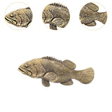 Maxbell Brass Grouper Fish Figurine Tea Pet Animals Figurine for Home Office Desktop