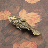 Maxbell Brass Grouper Fish Figurine Tea Pet Animals Figurine for Home Office Desktop