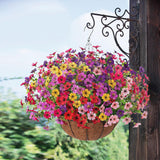 Maxbell Artificial Faux Hanging Flowers Plants with Basket Chain Flower Pot for Lawn A