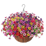 Maxbell Artificial Faux Hanging Flowers Plants with Basket Chain Flower Pot for Lawn A