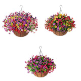 Maxbell Artificial Faux Hanging Flowers Plants with Basket Chain Flower Pot for Lawn A