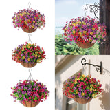 Maxbell Artificial Faux Hanging Flowers Plants with Basket Chain Flower Pot for Lawn A