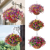 Maxbell Artificial Faux Hanging Flowers Plants with Basket Chain Flower Pot for Lawn A