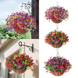 Maxbell Artificial Faux Hanging Flowers Plants with Basket Chain Flower Pot for Lawn A