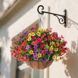Maxbell Artificial Faux Hanging Flowers Plants with Basket Chain Flower Pot for Lawn B