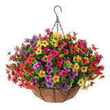 Maxbell Artificial Faux Hanging Flowers Plants with Basket Chain Flower Pot for Lawn B