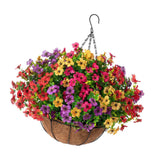 Maxbell Artificial Faux Hanging Flowers Plants with Basket Chain Flower Pot for Lawn B
