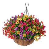 Maxbell Artificial Faux Hanging Flowers Plants with Basket Chain Flower Pot for Lawn B