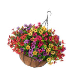 Maxbell Artificial Faux Hanging Flowers Plants with Basket Chain Flower Pot for Lawn B