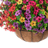 Maxbell Artificial Faux Hanging Flowers Plants with Basket Chain Flower Pot for Lawn B