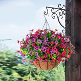 Maxbell Artificial Faux Hanging Flowers Plants with Basket Chain Flower Pot for Lawn C
