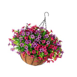 Maxbell Artificial Faux Hanging Flowers Plants with Basket Chain Flower Pot for Lawn C
