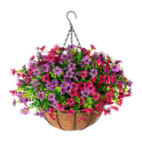 Maxbell Artificial Faux Hanging Flowers Plants with Basket Chain Flower Pot for Lawn C