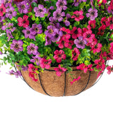 Maxbell Artificial Faux Hanging Flowers Plants with Basket Chain Flower Pot for Lawn C