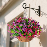 Maxbell Artificial Faux Hanging Flowers Plants with Basket Chain Flower Pot for Lawn C