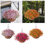 Maxbell Hanging Artificial Flowers Basket Ornament Plant Hanger for Yard Lawn Garden Pink