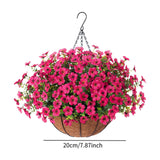 Maxbell Hanging Artificial Flowers Basket Ornament Plant Hanger for Yard Lawn Garden Rose