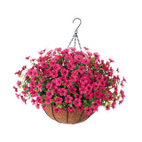 Maxbell Hanging Artificial Flowers Basket Ornament Plant Hanger for Yard Lawn Garden Rose
