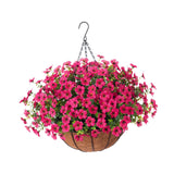 Maxbell Hanging Artificial Flowers Basket Ornament Plant Hanger for Yard Lawn Garden Rose