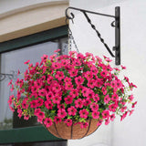 Maxbell Hanging Artificial Flowers Basket Ornament Plant Hanger for Yard Lawn Garden Rose