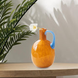 Maxbell Glass Flower Vase Modern Decorative Art Vase for Living Room Fireplace Shelf