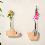 Maxbell Mini Glass Plant Pot Kids Adults Kitchen Test Tube Flower Vase Fridge Magnet Whale 7.5x12cm