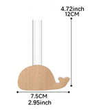 Maxbell Mini Glass Plant Pot Kids Adults Kitchen Test Tube Flower Vase Fridge Magnet Whale 7.5x12cm