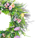 Maxbell Artificial Flower Wreath Elegant Floral Wreath for Party Front Door Festival 50cm