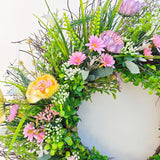 Maxbell Artificial Flower Wreath Elegant Floral Wreath for Party Front Door Festival 40cm