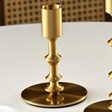 Maxbell Metal Candle Holder Elegant Antique Candle Stand for Wedding Decor Fireplace 8x8x11cm
