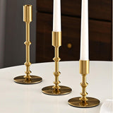 Maxbell Metal Candle Holder Elegant Antique Candle Stand for Wedding Decor Fireplace 8x8x11cm