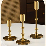 Maxbell Metal Candle Holder Elegant Antique Candle Stand for Wedding Decor Fireplace 8x8x11cm