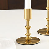 Maxbell Metal Candle Holder Elegant Antique Candle Stand for Wedding Decor Fireplace 8x8x16cm