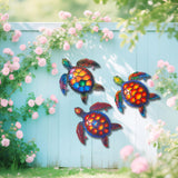 Maxbell Sea Turtle Wall Decor Yard Outdoor Beach Theme Sign Garden Hanging Sculpture Style A