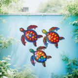Maxbell Sea Turtle Wall Decor Yard Outdoor Beach Theme Sign Garden Hanging Sculpture Style A