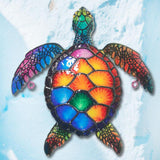 Maxbell Sea Turtle Wall Decor Yard Outdoor Beach Theme Sign Garden Hanging Sculpture Style A