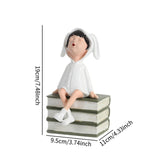 Maxbell Girl Statue Resin Gift Character Figurine for Coffee Table Living Room Porch