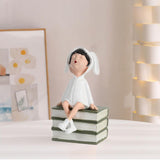 Maxbell Girl Statue Resin Gift Character Figurine for Coffee Table Living Room Porch