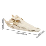 Maxbell Realistic Alligator Skull Crocodile Skull Head Sculpture for Living Room Bar