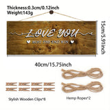 Maxbell Wooden Hanging Photo Display Hanging Sign for Coffee Bridal Shower Gift Home