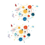 Maxbell 2Pcs Solar System Wall Stickers Cartoon Walls Decals for Background Playroom