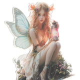 Maxbell Outdoor Garden Stake 2D Ornament Yard Sign for Front Porch Pathway Gardening Fairy with Lamp