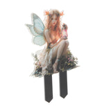 Maxbell Outdoor Garden Stake 2D Ornament Yard Sign for Front Porch Pathway Gardening Fairy with Lamp
