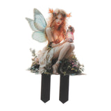 Maxbell Outdoor Garden Stake 2D Ornament Yard Sign for Front Porch Pathway Gardening Fairy with Lamp